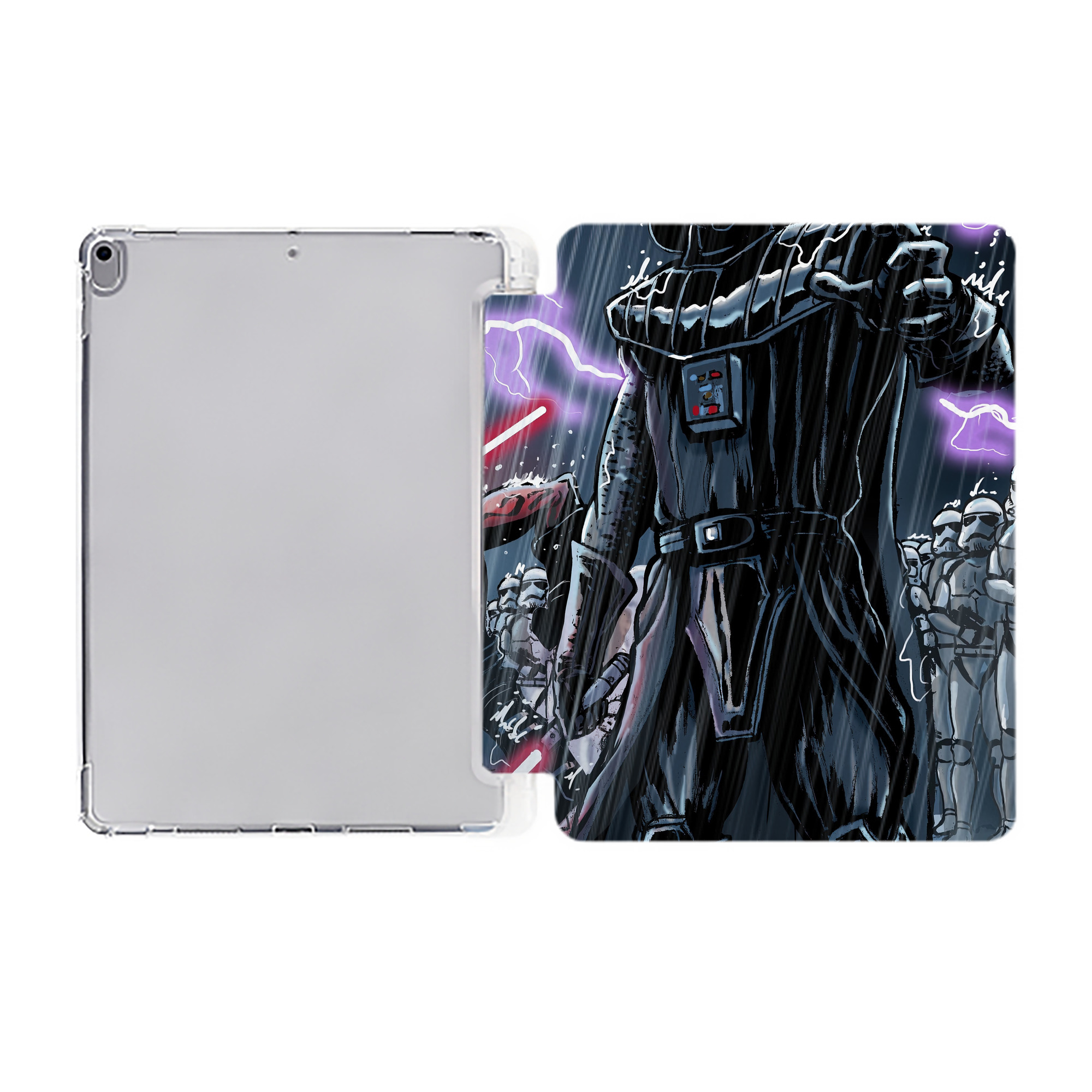 （画像用） スター・ウォーズ Star Wars IPad ケース ペン収納付き 三つ折りスタンド PUレザー×シリコン 対応機種9.5/10.5/10.9インチ